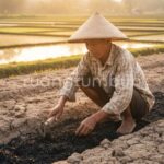 Ilustrasi struktur arang sekam hitam berkualitas untuk memperbaiki porositas tanah yang bantat dan keras.