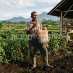 Proses fermentasi POC air cucian beras dalam jerigen menggunakan sistem air-lock untuk mencegah bau busuk.